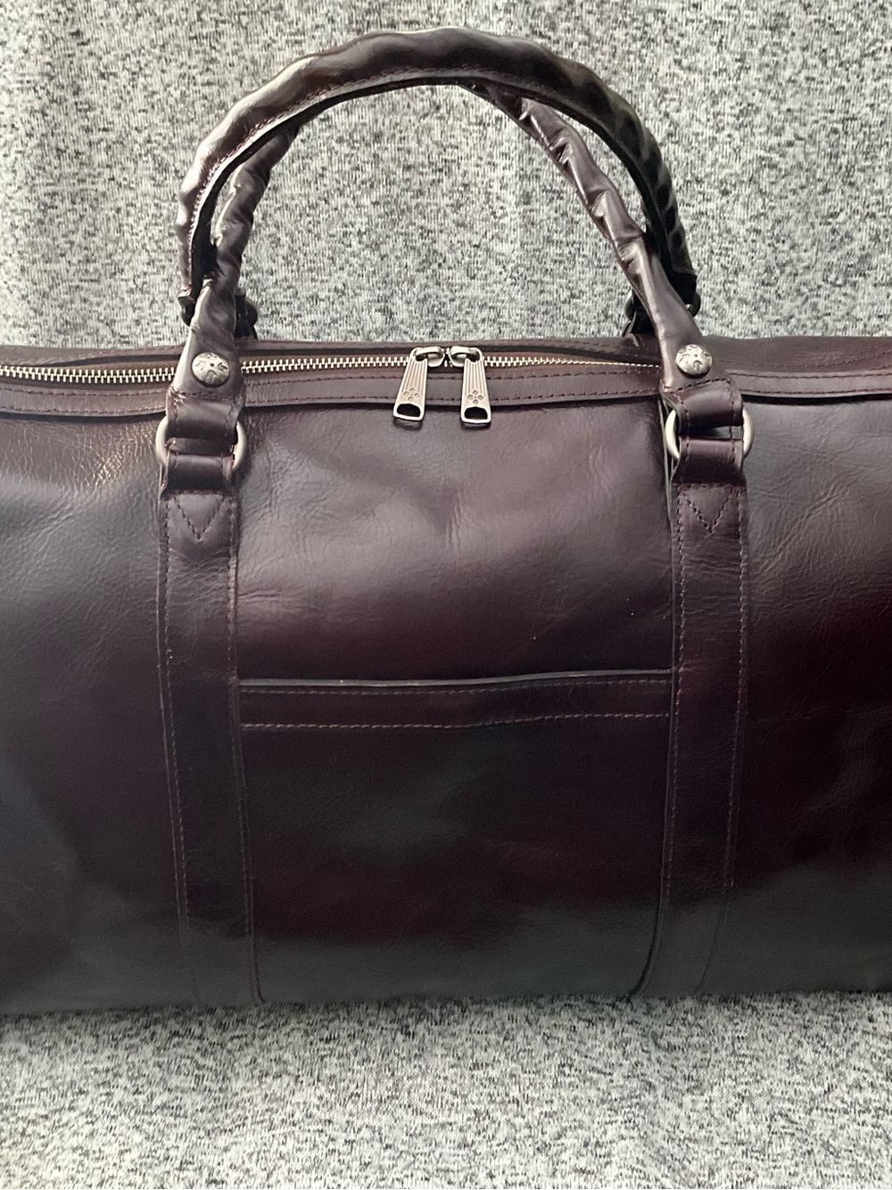 Patricia Nash Milano Weekender Leather Duffel Large Plum NWT BEAUTY! - Picture 3 of 6